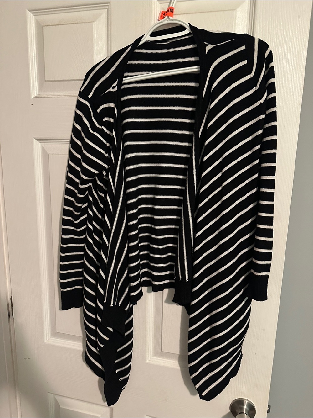 Bajee Collection Striped Open-Front Women's Cardigan Sweater - Black & White